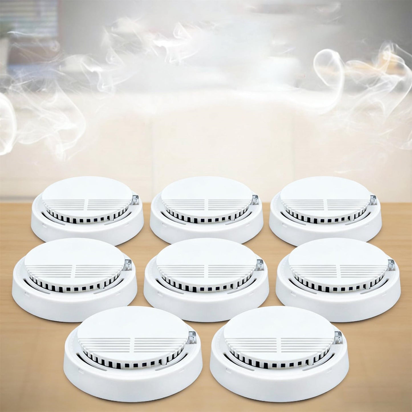 8 Pack Smoke Detector Home Security Sensor Alert Alarm