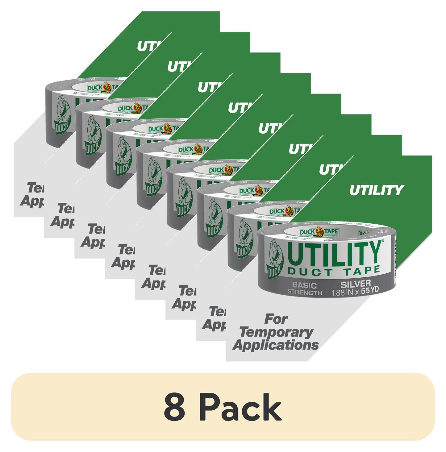 (8 pack) Utility Duck Tape Brand Duct Tape 1.88 in. x 55 yd., Silver
