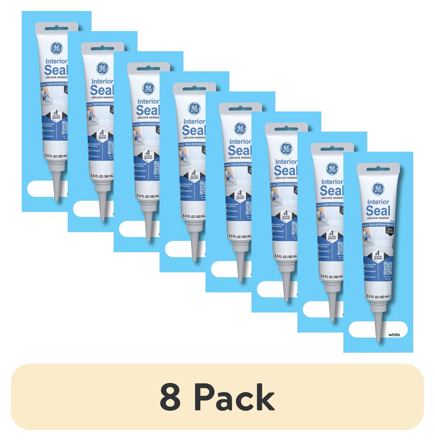 GE Interior Seal Kitchen & Bath, Pack of 1, White 2.8 oz Tube