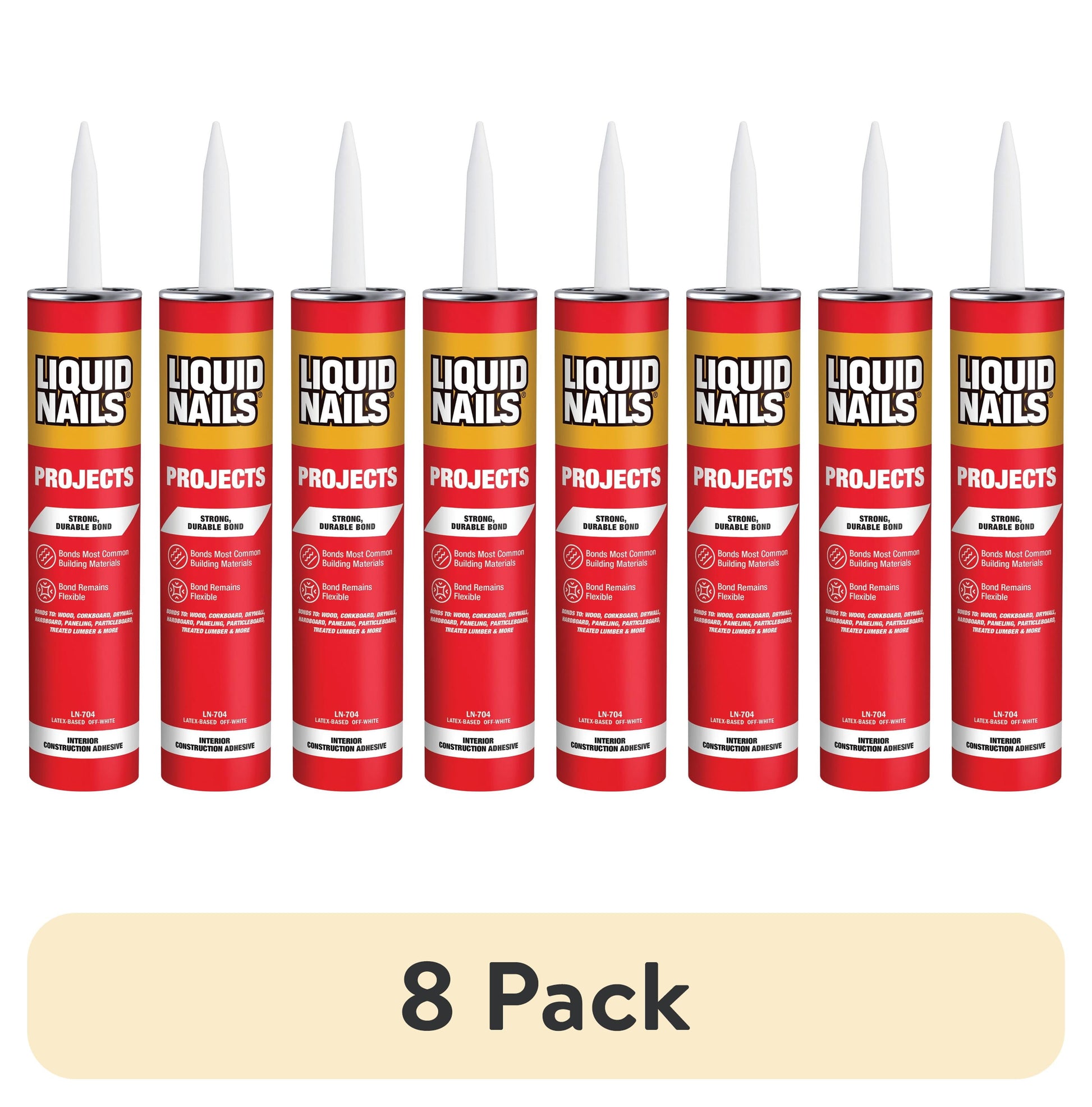 (8 pack) Liquid Nails 10 oz Interior Projects Latex Construction Adhesive Tan