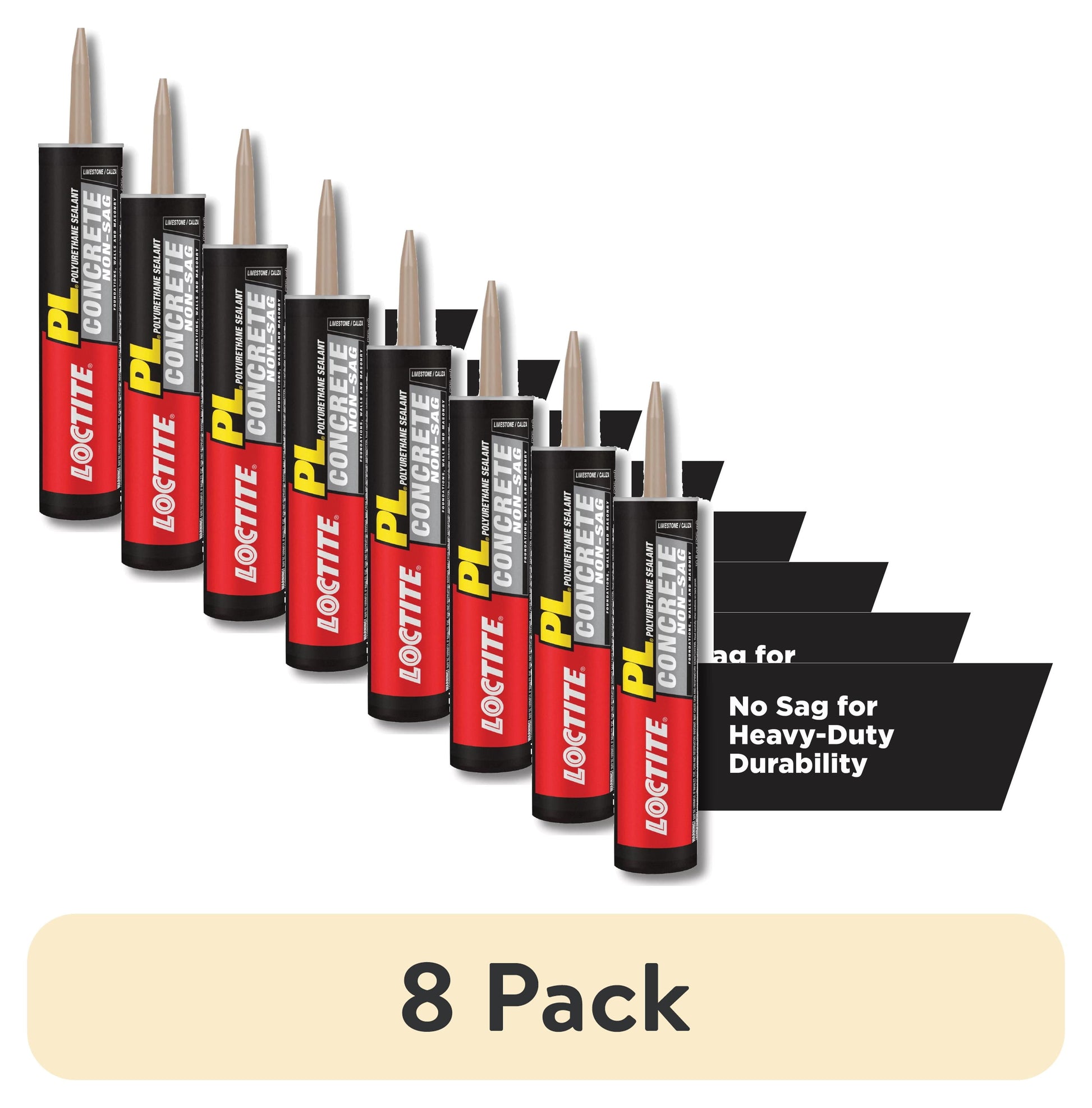 (6 pack) Loctite Pl Polyurethane Sealant Concrete Non-Sag, Pack of 1, Gray 10 fl oz Cartridge