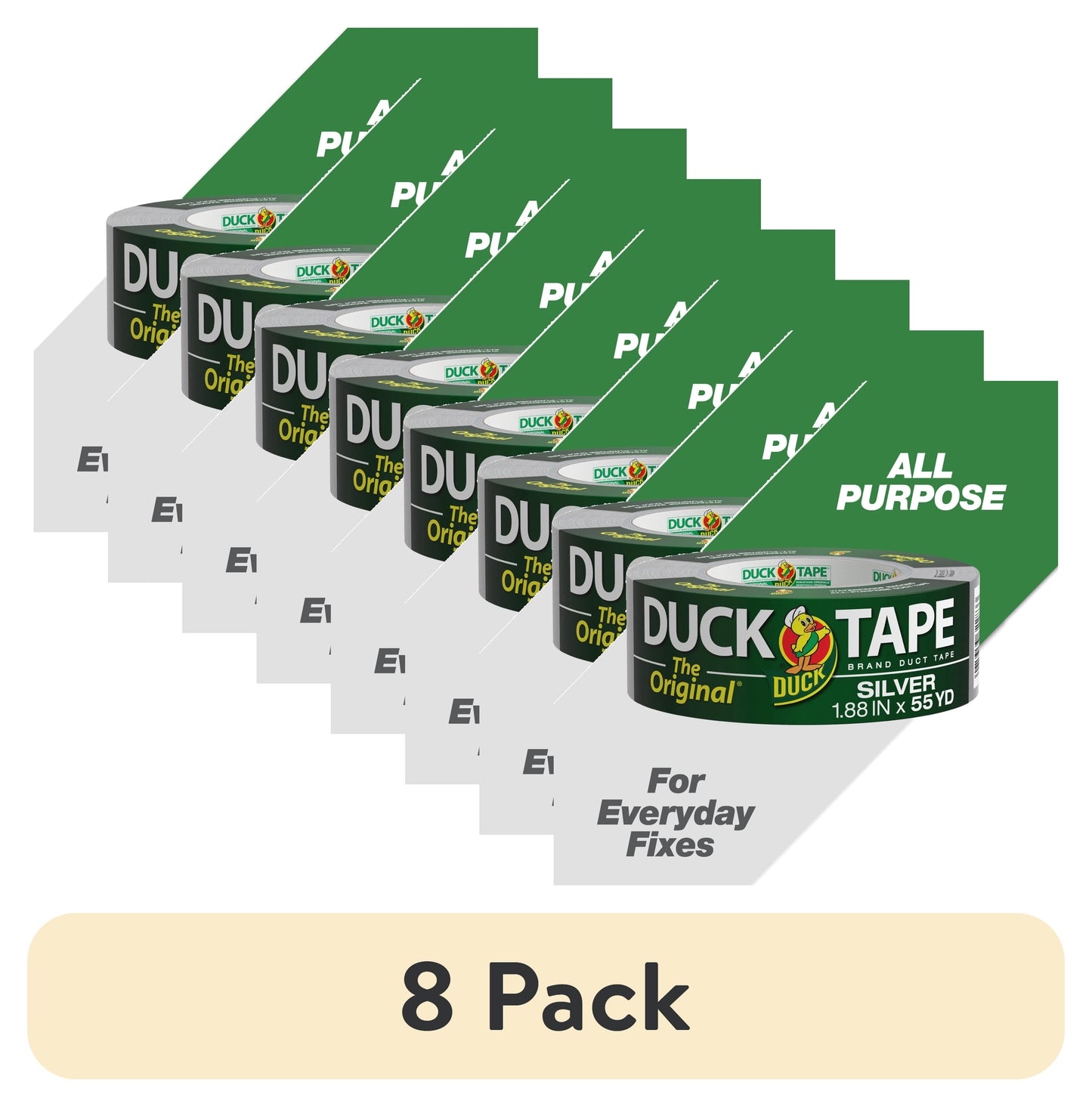 (8 pack) The Original Duck Tape Brand Duct Tape, 1.88 in. x 55 yd., Silver