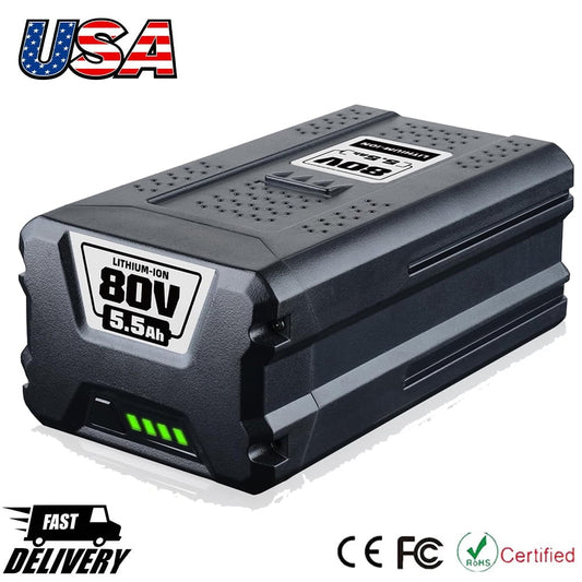 80V 5.5Ah for Greenworks G-MAX Lithium Battery GBA80200 GBA80250 GBA80400 GBA80500 Compatible with Greenworks 80V Max Series Cordless Power Tools