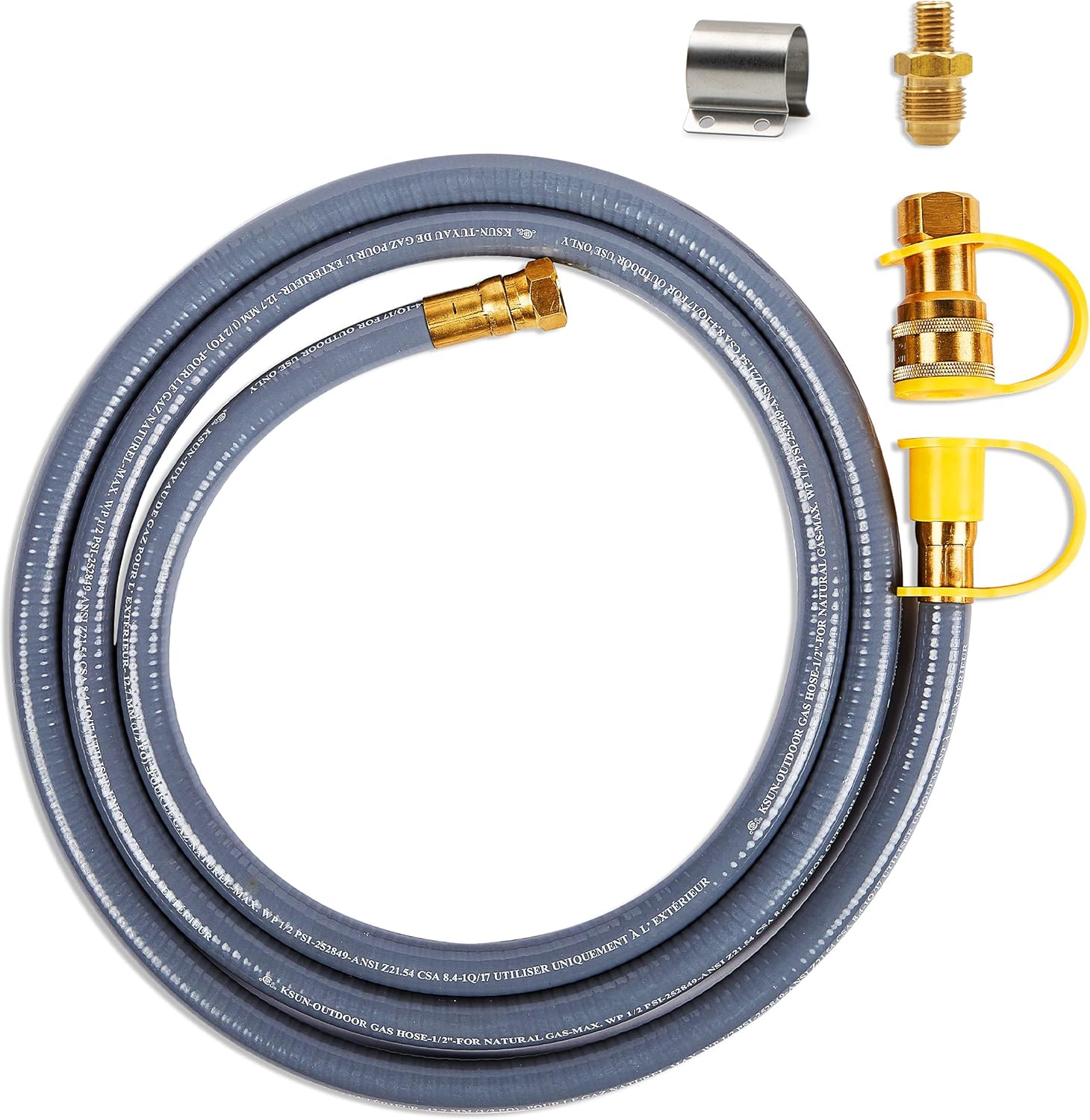 Real Flame Natural Gas Conversion Kit for Select Outdoor Fire Pits, Converting Propane Fire Pit to Natural Gas Version, Includes 10 Ft Natural Gas Quick Connect Hose and Brass Orifice.