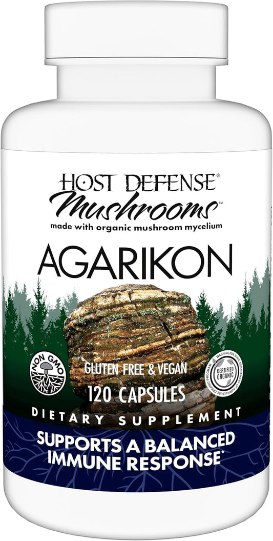 Host Defense Agarikon Capsules - Immune System Support Supplement - Mushroom Supplement to Aid Immune Functions & Cell Strength - Herbal Dietary Supplement - 120 Capsules (120 Servings)*