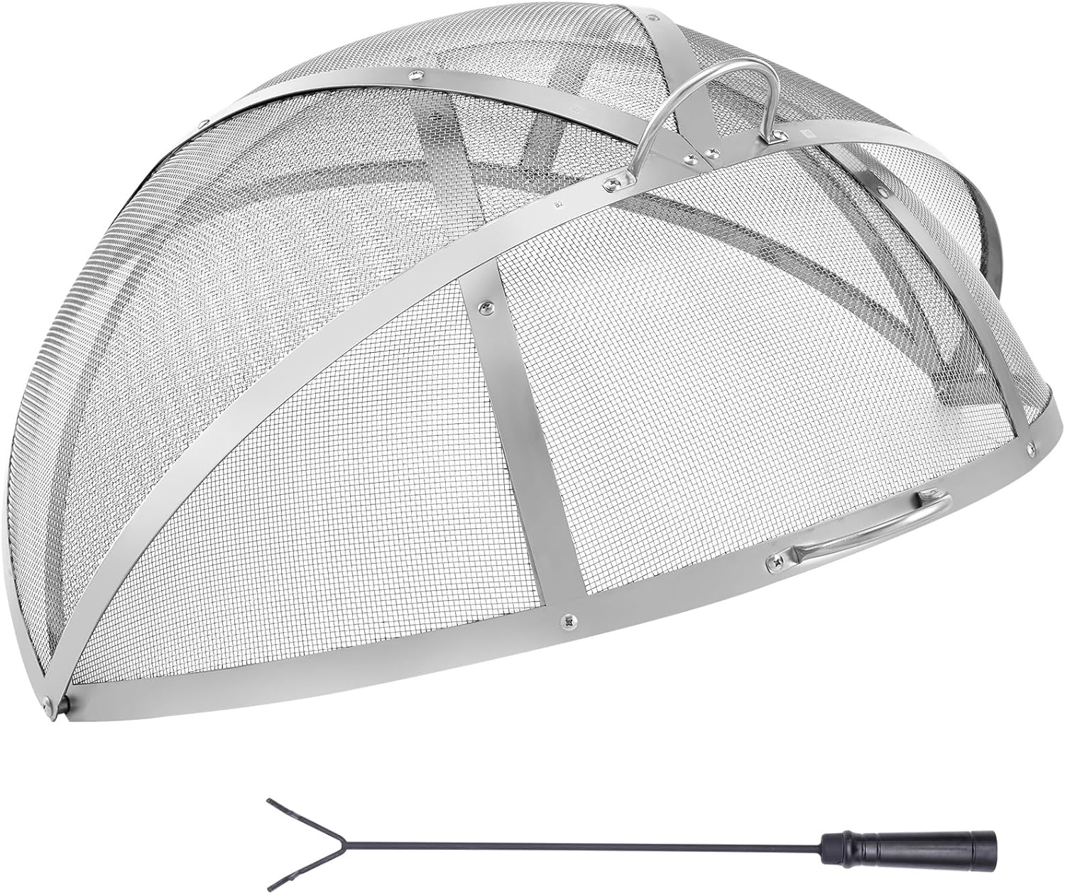 Firepit Spark Screen Lid, 36" Diameter, Outdoor Firepit Ring Cover Round Accessories, Fire Pit Metal Cover, Easy-Opening Stainless Steel Fire Ring Covers for Outdoor Patio Fire Pits Backyard