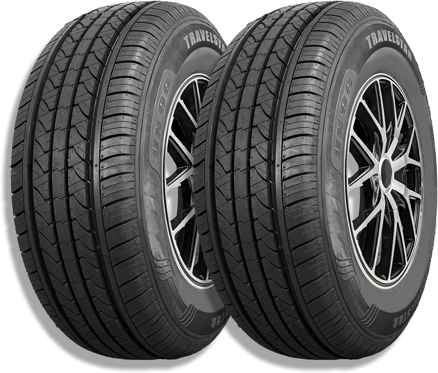 Set of 2 (Two) Travelstar UN99 All Season 185\/60R15 84H All Season Radial Passenger Car Tire 185\/60\/15 - Includes Road Hazard Warranty (Tire Only)