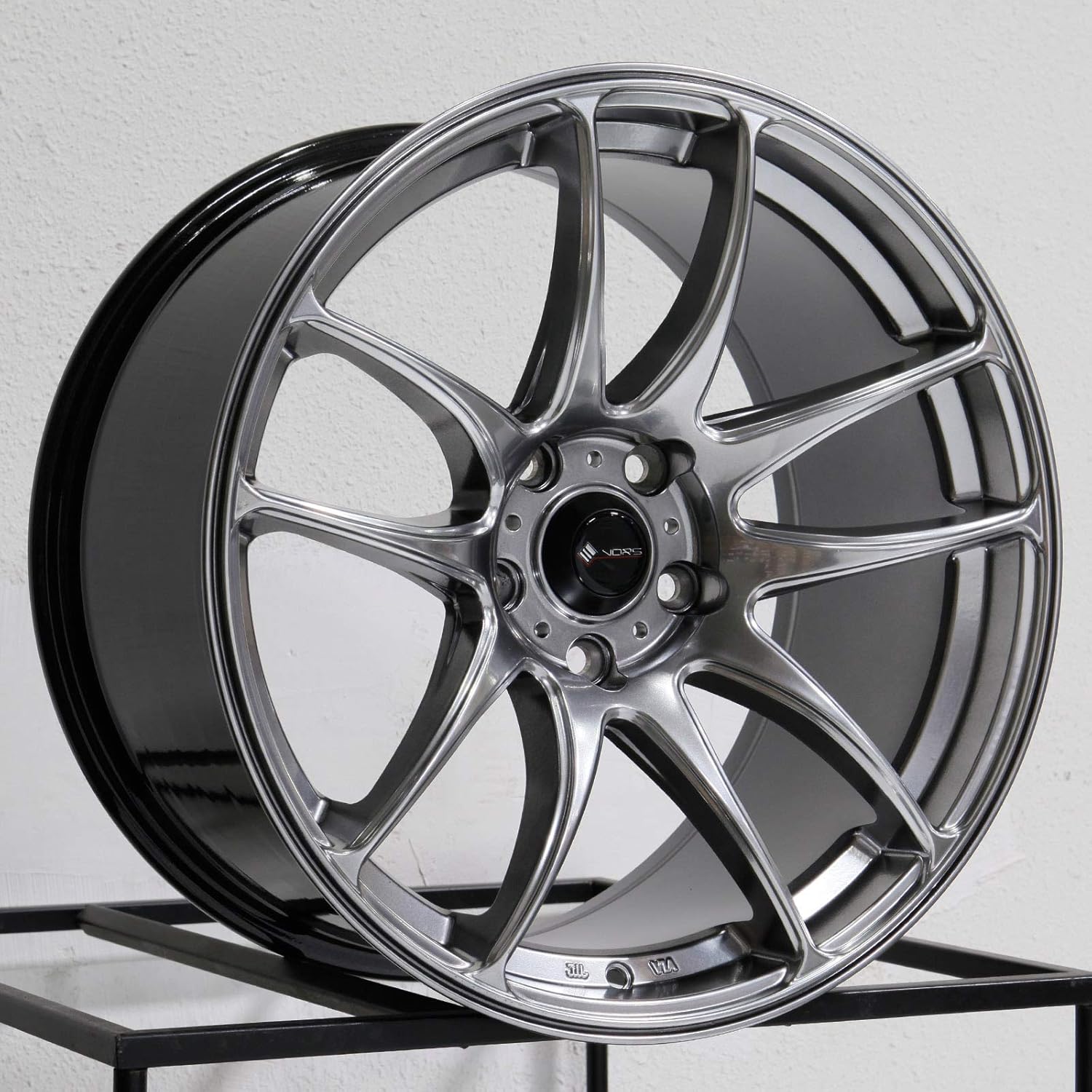 17x9 Vors TR4 5x114.3 30 Hyper Black Wheel Rim 73.1