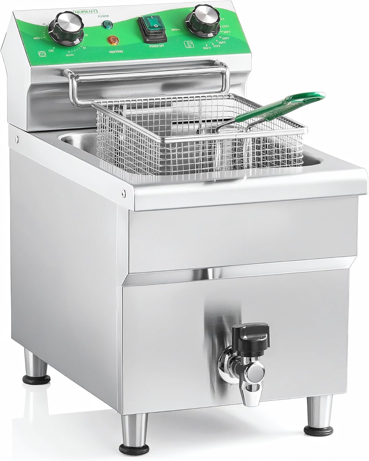 NUPANT 12.7 QT Commercial Fryer Electric Deep Fryer with Basket and Lid,Commercial Deep Fryer with Oil Filtration and Timer, Stainless Steel DEEP FRYER Countertop Fryer for Home Restaurant 110V\/1750W