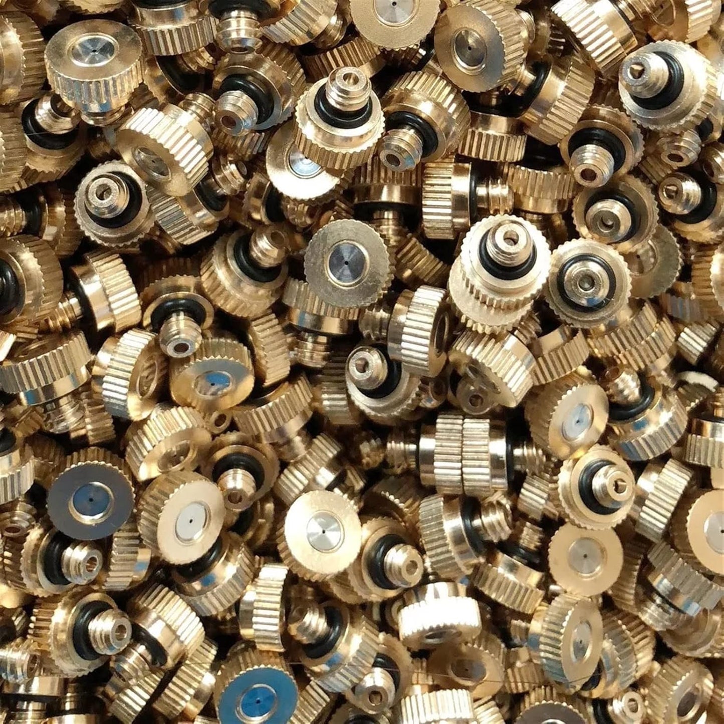 Pfeilzieher 40pcs Brass misting nozzles for Cooling System Mister nozzles Low Pressure Fog Nozzle Water Mister Sprinkle for Patio Garden Sprayer Irrigation Tool kit 0 004 0 039 Orifice Size 1 0mm