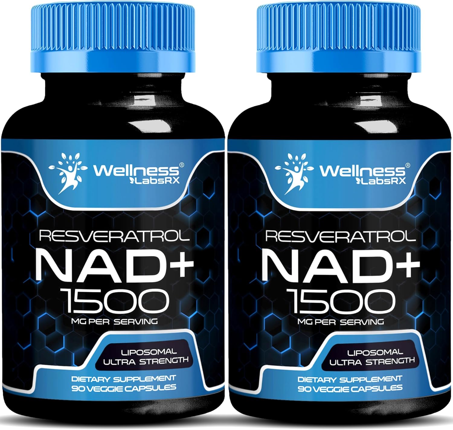 WELLNESS LABSRX NAD Supplement, 1500mg - Liposomal NAD+ Supplement with Resveratrol, NAD Plus Boosting - Support Cellular Health, Stamina & Healthy Aging - Ultra Strength Capsules, USA Made - 2 Pack