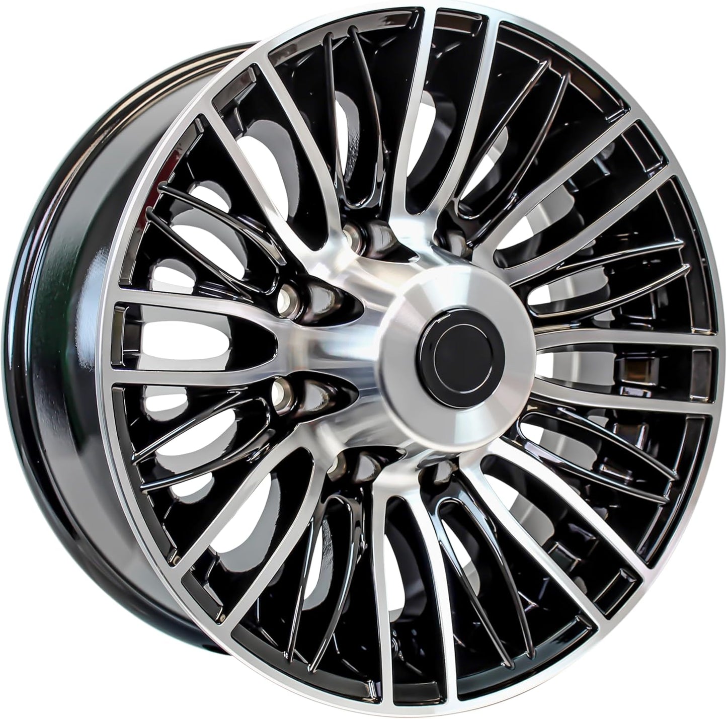 eCustomrim Aluminum Trailer Wheel 16X6 16" Evolution Black 8 Lug On 6.5" Center Rim
