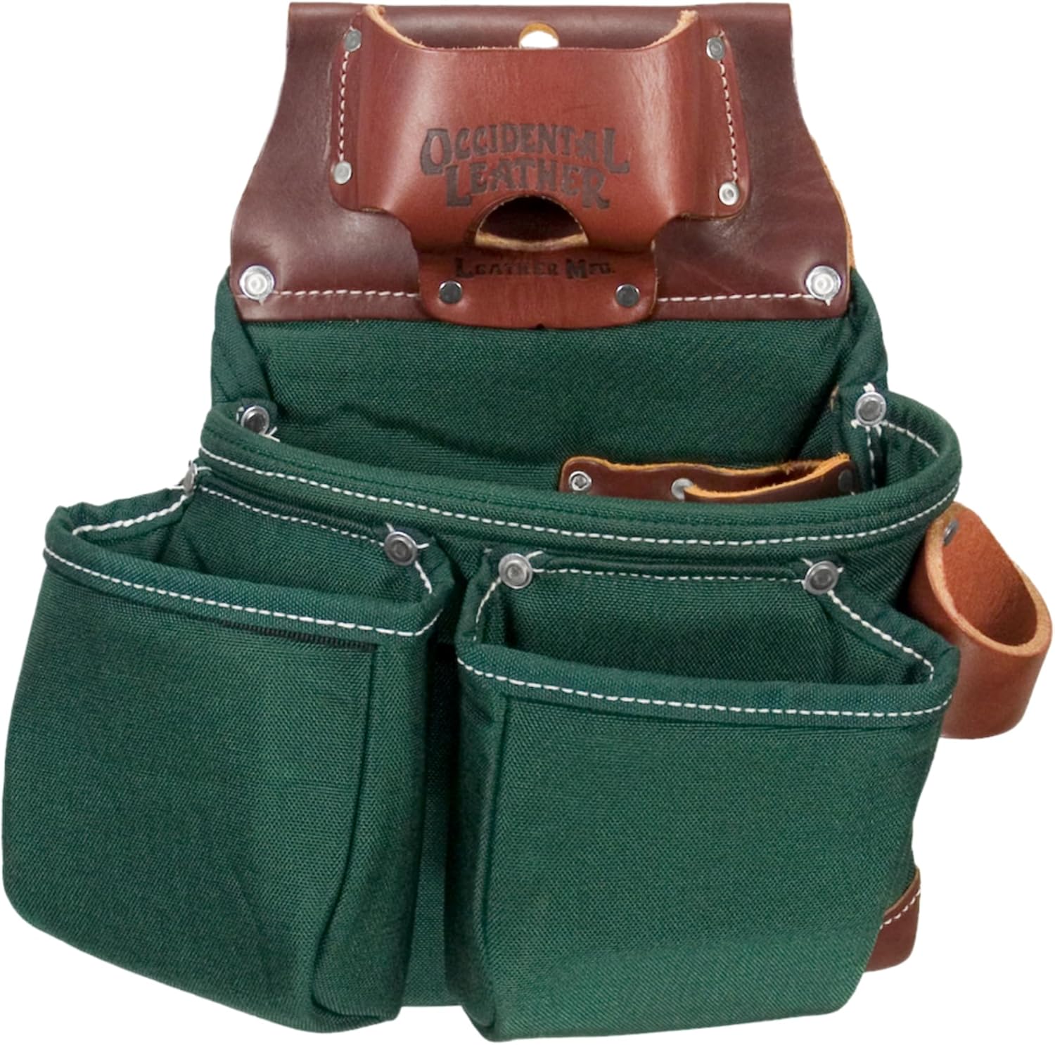 Occidental Leather OxyLights 3 Pouch Tool Bag with Tape Holder - Green - 10 Pockets & Tool Holders - Made in USA