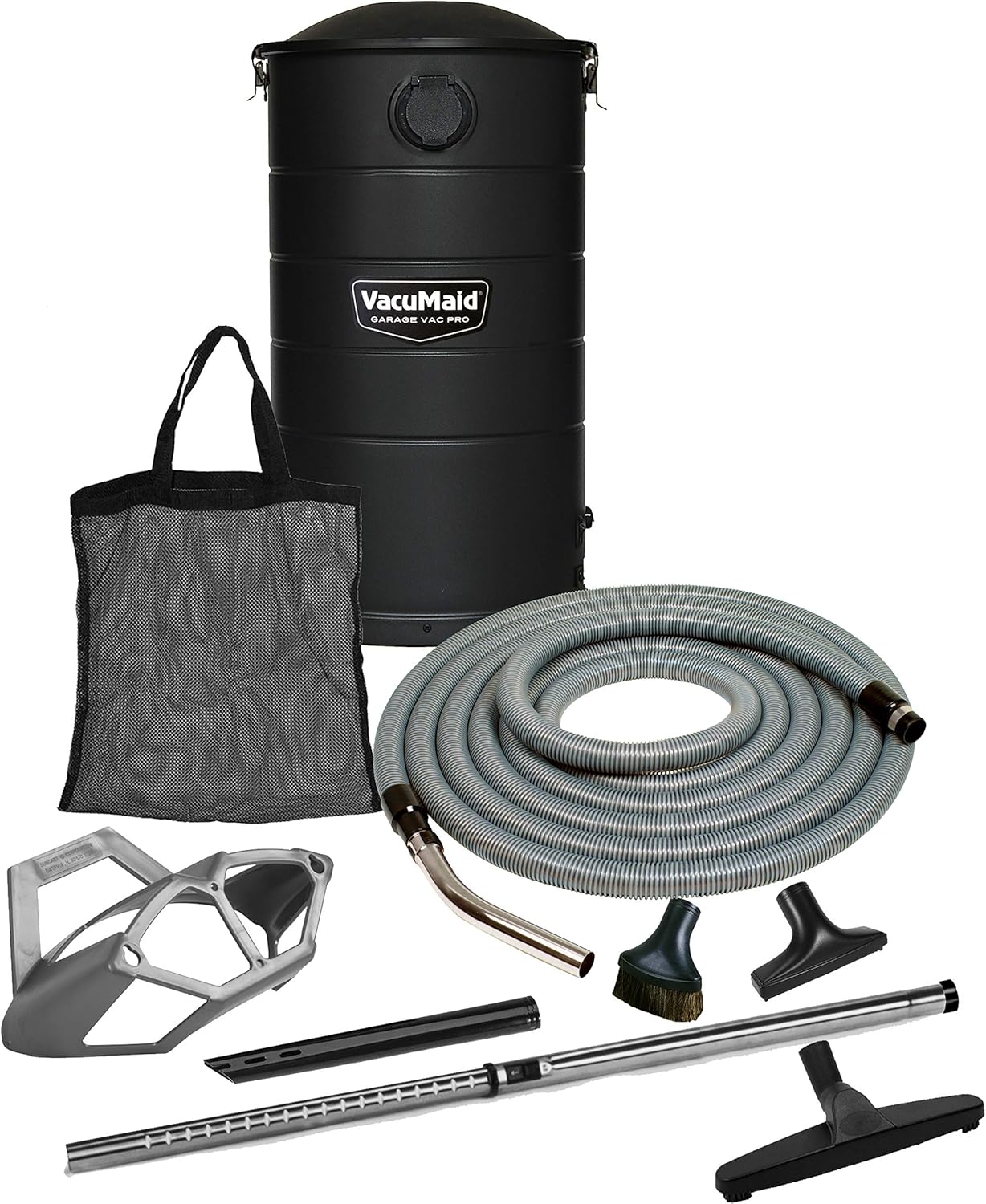 VacuMaid GV50BLKPRO Professional Wall Mounted Garage and Car Vacuum with 50 ft. Hose and Tools