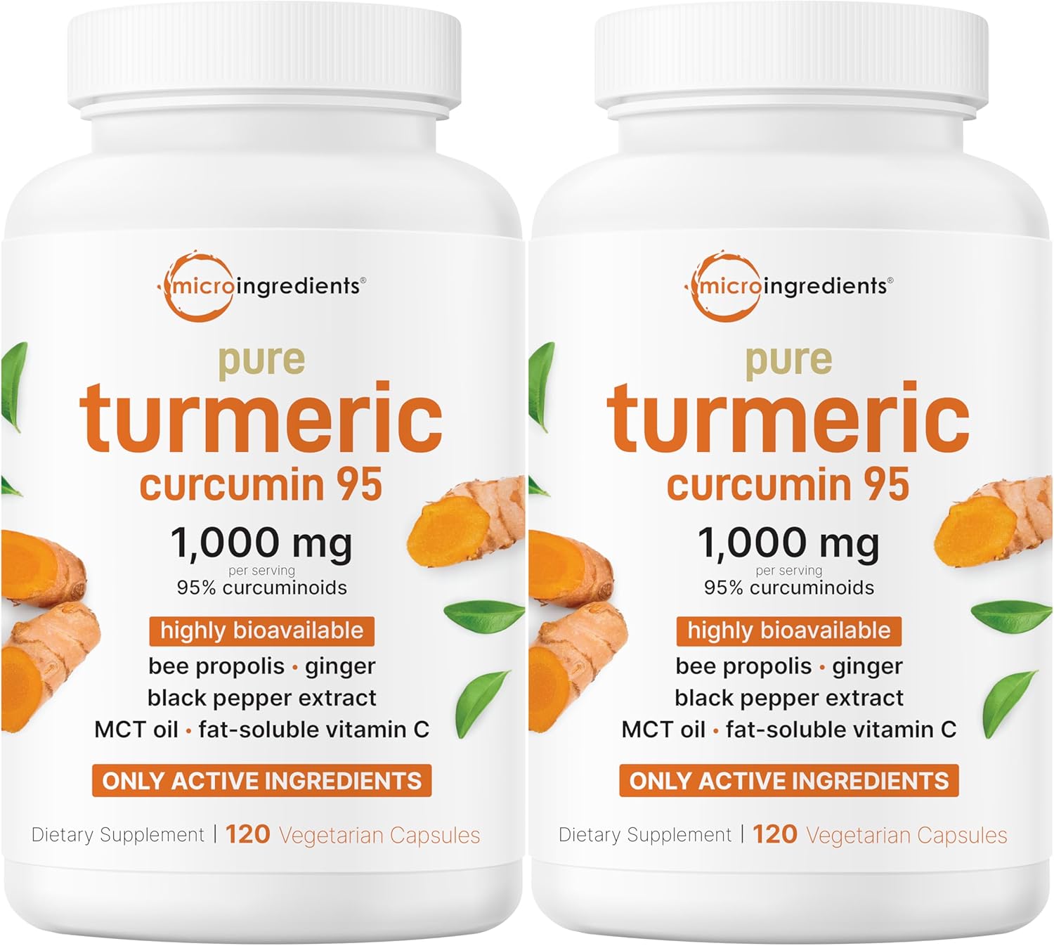 Micro Ingredients Turmeric Curcumin Supplement 1,000mg, 240 Veggie Capsules | 95% Curcuminoids with Bee Propolis, MCT Oil, Vitamin C & Black Pepper | Enhanced Absorption | Vegan, Non-GMO, Filler Free