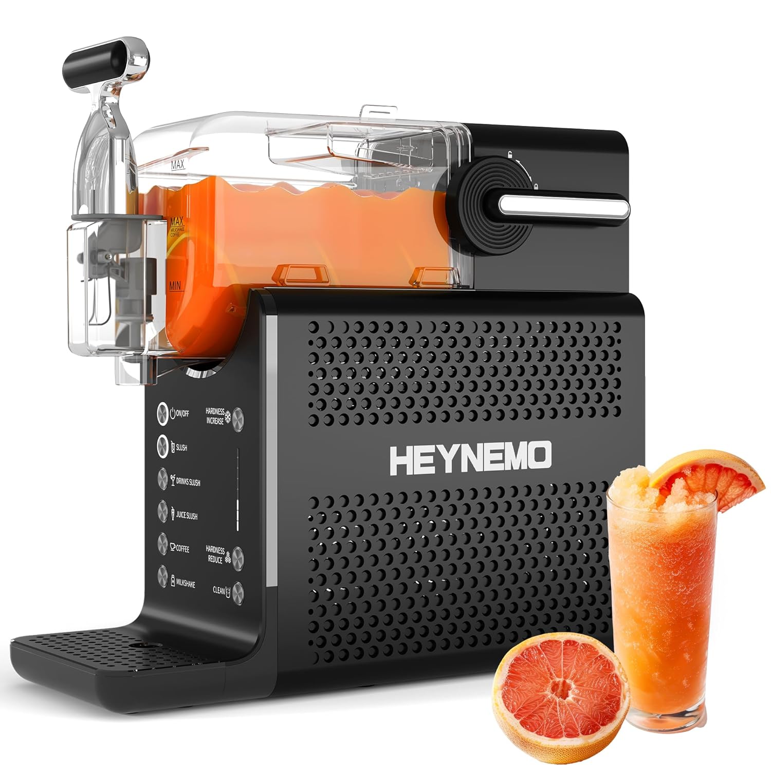 Heynemo Slushie Machine for Home: 68oz Single-Tank Frozen Drink Maker with Rapid Chill Technology, Self-Cleaning System & 5 Drink Modes, Keep Drinks Cold up to 12 Hours, ETL Certified, Black