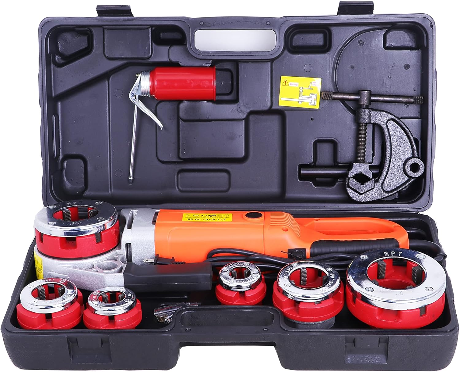 Portable Electric Pipe Threader Pipe Threading Machine with 6 Dies, 2300W Pipe Threading Tool for Galvanized Pipe Iron Pipe Threading 1\/2" to 2" (110V)