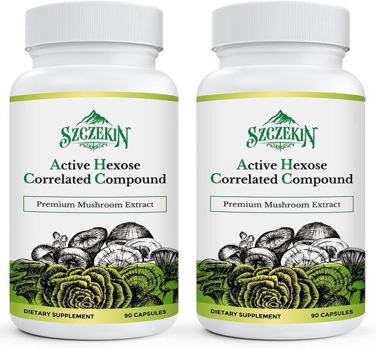 Active Hexose Correlated Compound 1500 mg Supplement, Natural 8 Mushroom Extract Supplement, Immune System, Liver Function, Natural Killer and T Cells Activity, 180 Veggie Capsules
