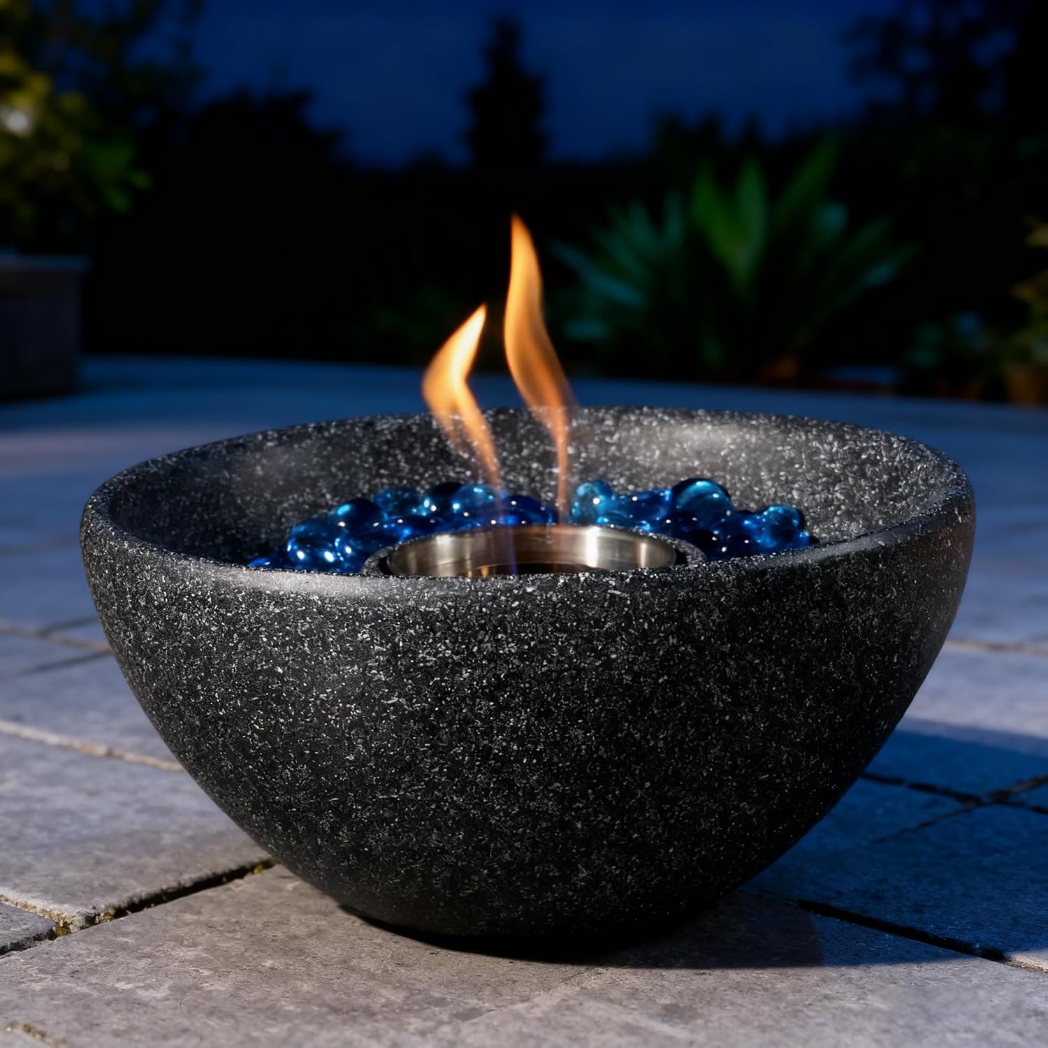 Tabletop Fire Pit, Concrete Fire Bowl Outdoor Fire Pit & Indoor Fire Pits, Mini Personal Fireplace - Black, Portable Fire Pots for Outside Patio, Backyard, Thanksgiving Essentials, Home Essentials