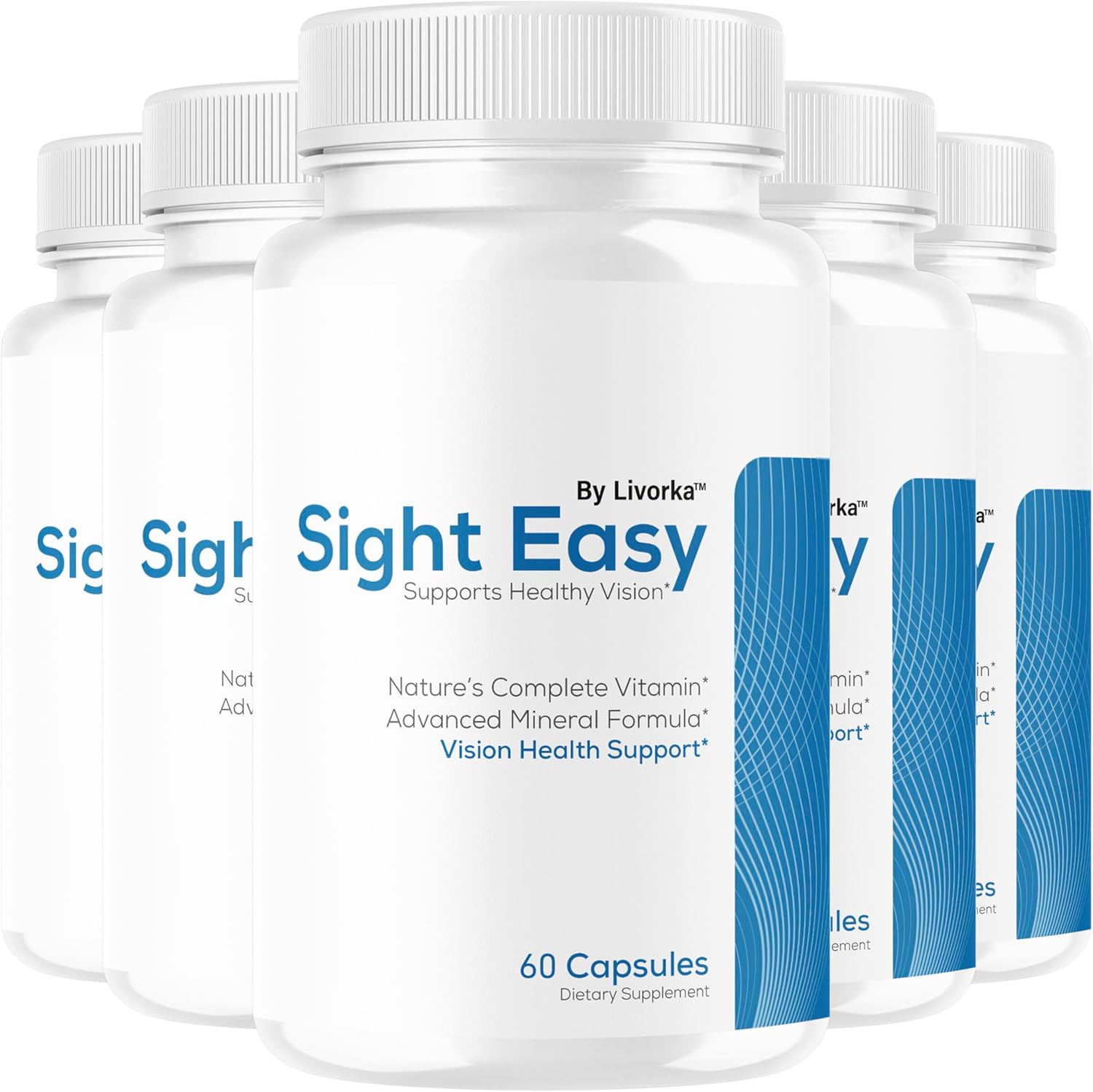 (5 Pack) Sight Easy Eye Vitamin & Mineral Supplements Capsules - Official Sight Easy Supplement Premium Advanced Formula Pills, Natural SightEasy for Healthy Vision Support, 300 Capsules for 5 Months