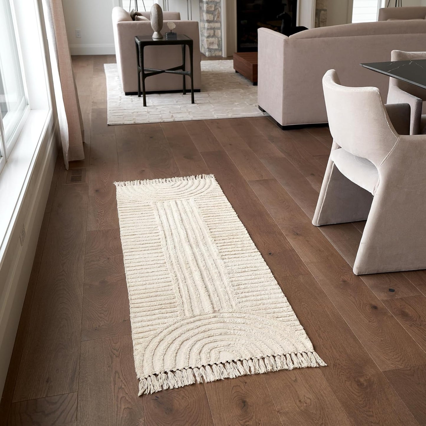 Beautiful 2x6 ft. Boho Runner Rug with Tassels for Your Hallway, Bedroom Or Living Room - Soft Cotton Carpet Fits Perfectly in Any Kitchen\/Dining Space - Washable Rug Enhances Any Home Decor