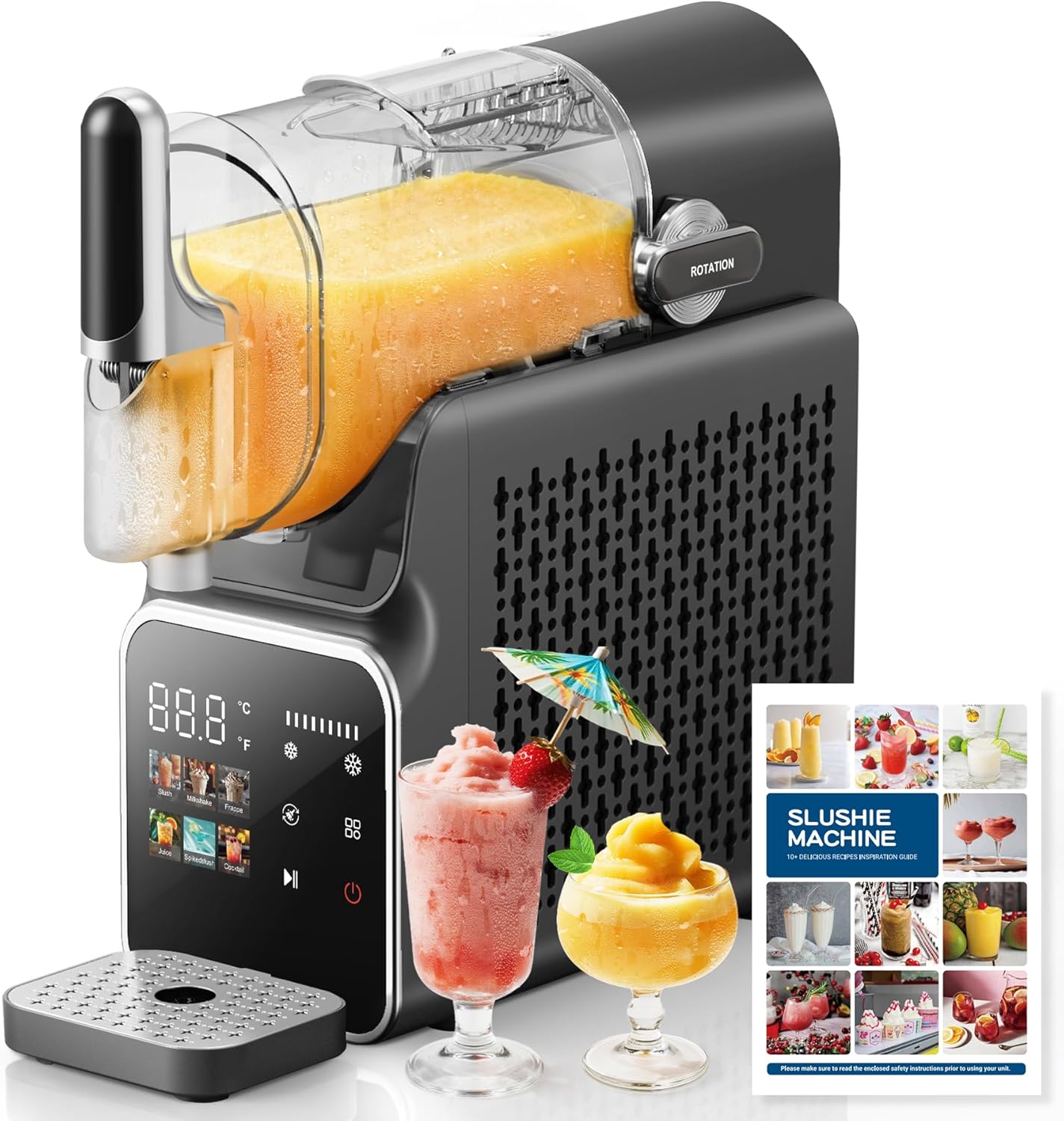 Slushie Machine, Frozen Drink Machine & Slushy Maker with Touchscreen, No Ice Needed, 6 Modes, Snow Flake Adjustment, Auto Clean, Gifts for Kitchen, Make Margaritas, Frappés, Milk Shake and More
