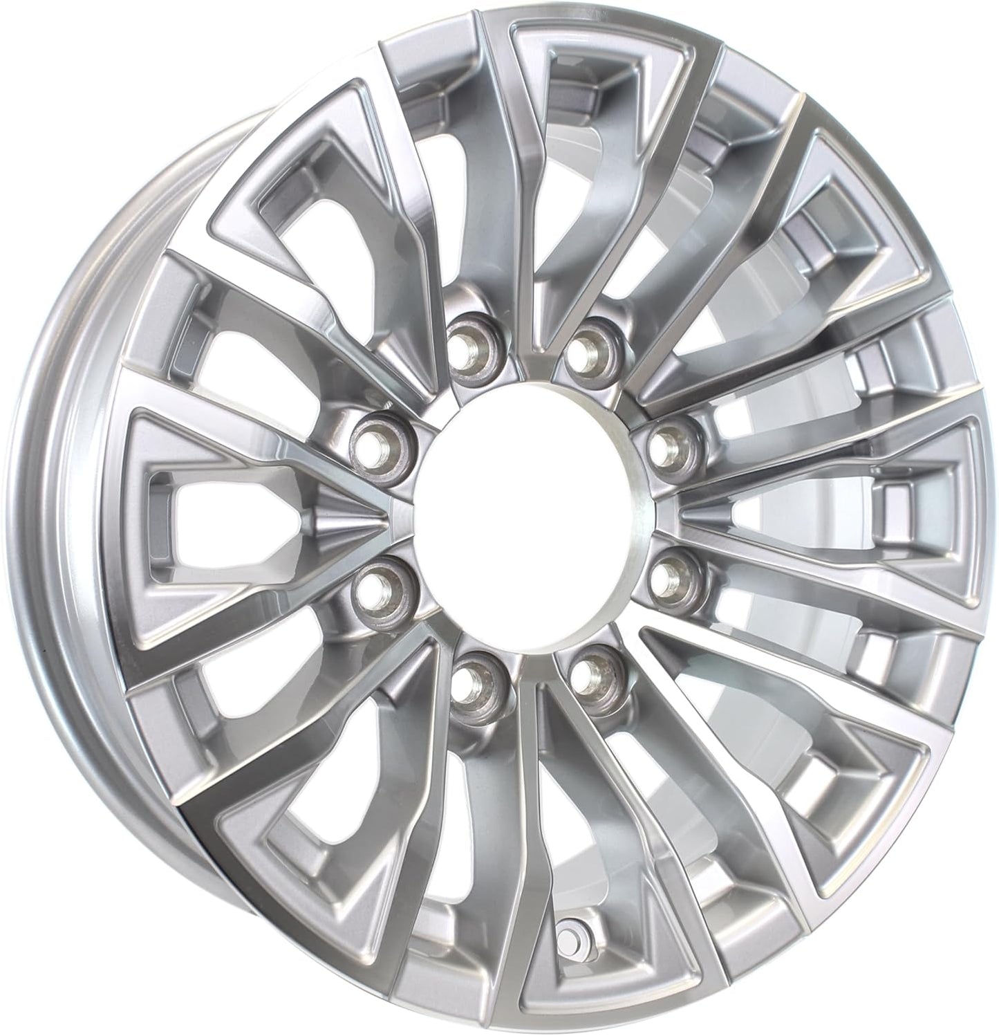 eCustomrim Aluminum Trailer Wheel 16X6 16" Edge Silver 8 Lug On 6.5" Center Rim
