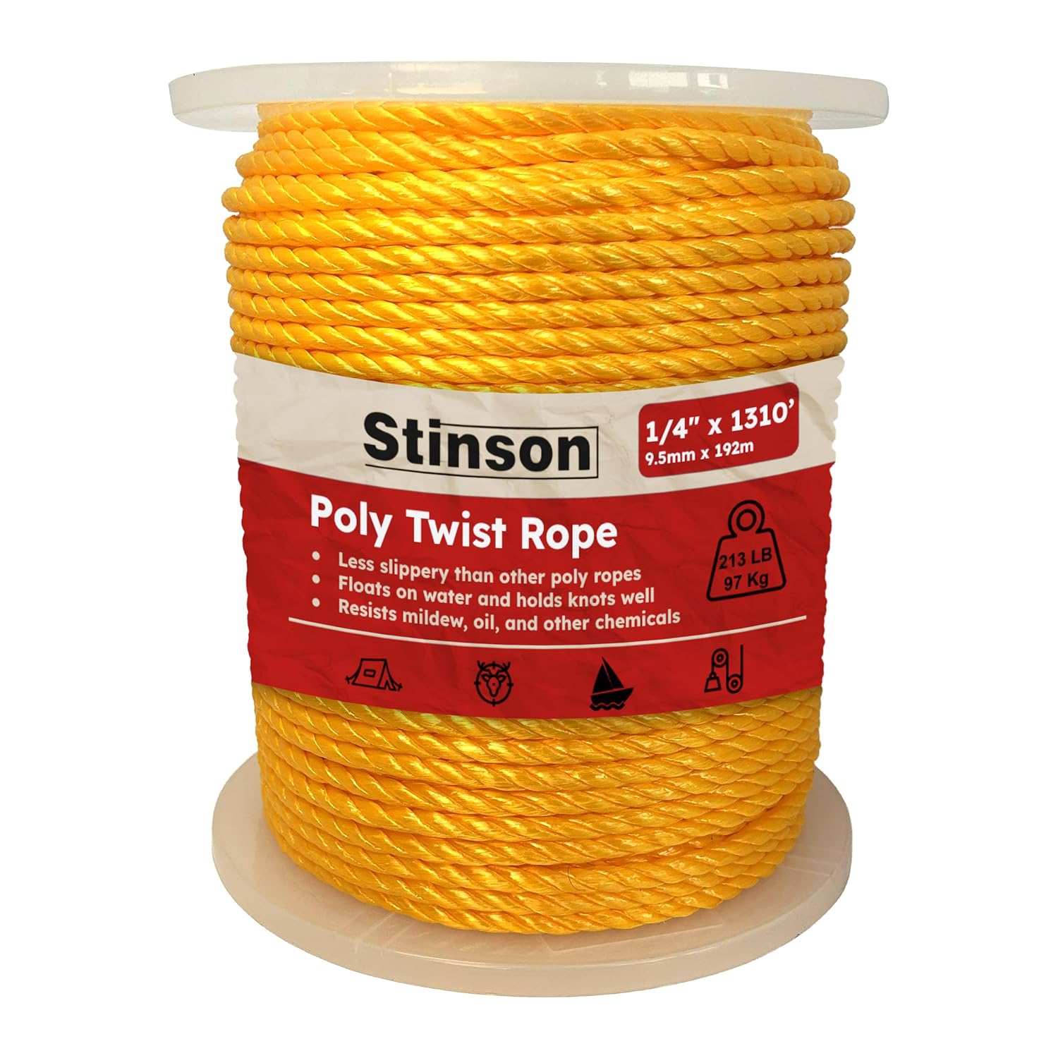 Toolway 164338 Poly Twist Rope, 3/16"x2125'