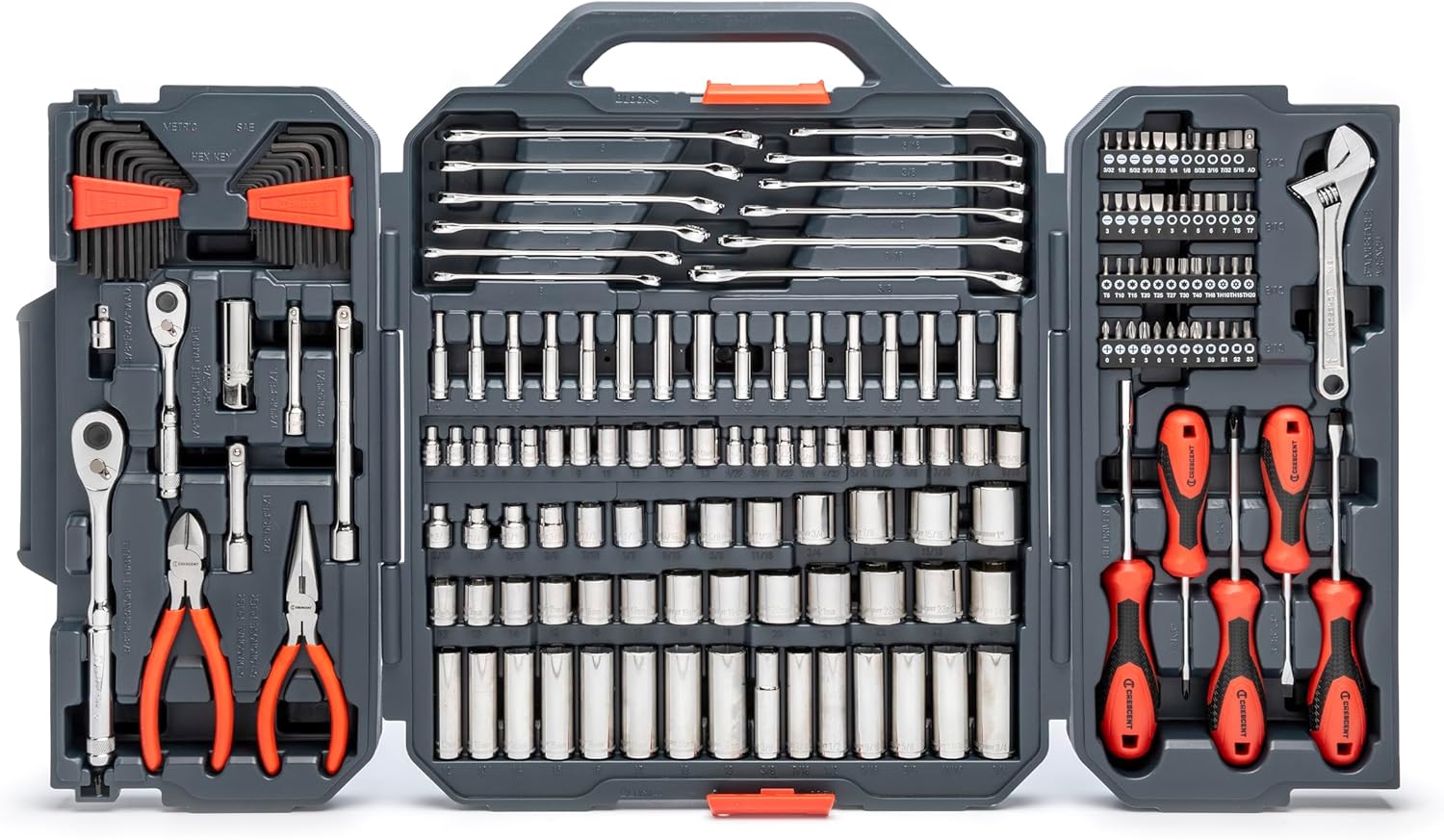 Crescent 180 Piece Professional Tool Set in Tool Storage Case - CTK180