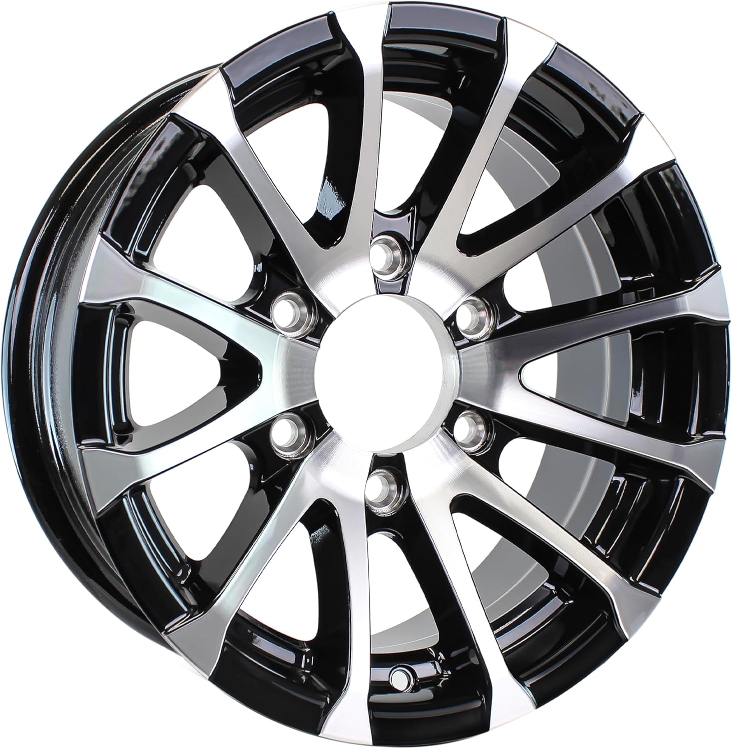 eCustomrim Aluminum Trailer Wheel 16X6 16" Avalanche Black Modular 6 Lug On 5.5" Center