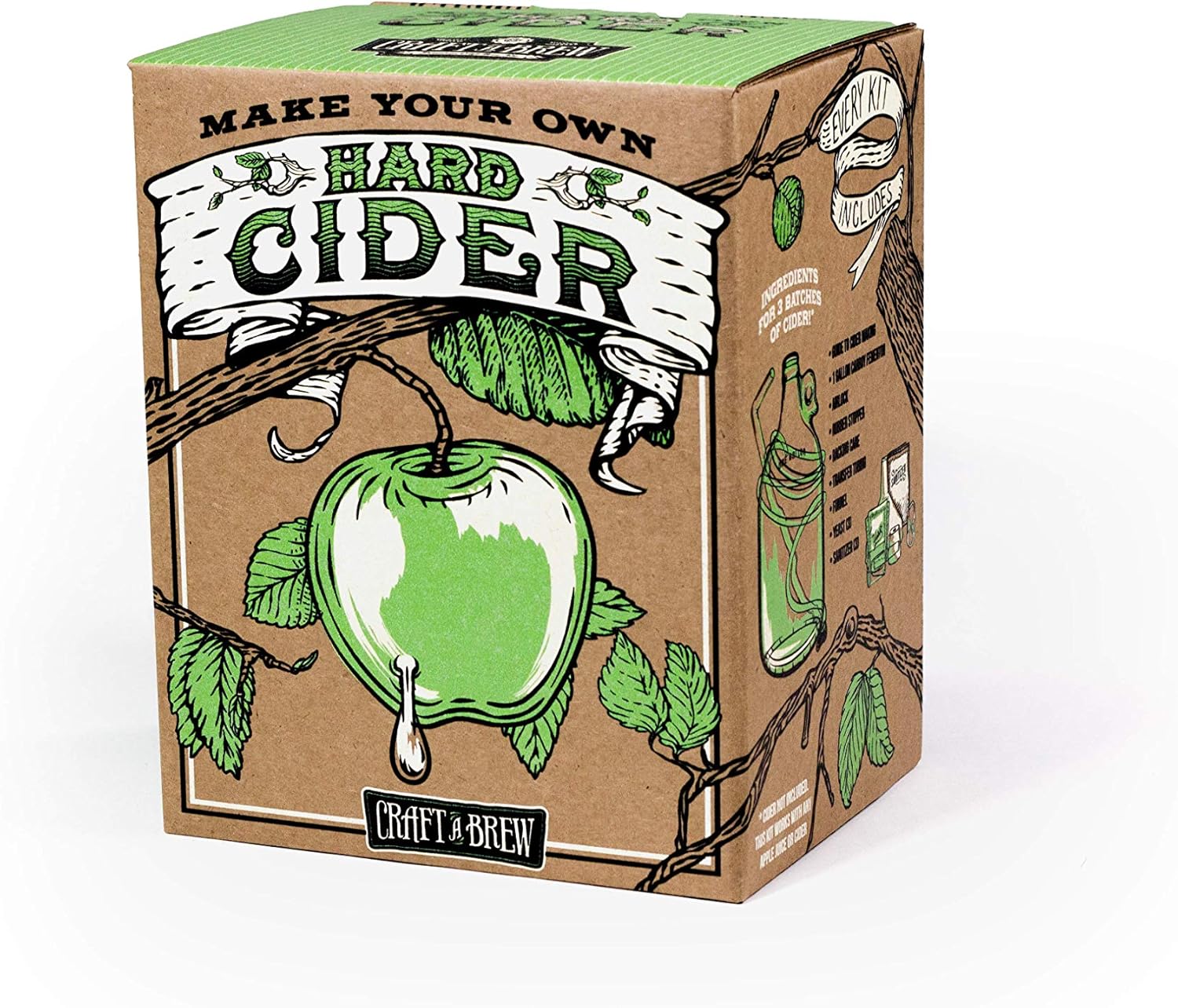 Craft A Brew - Hard Cider Kit - Beer Making Kit - Make Your Own Craft Beer - Complete Equipment and Supplies - Starter Home Brewing Kit - 1 Gallon