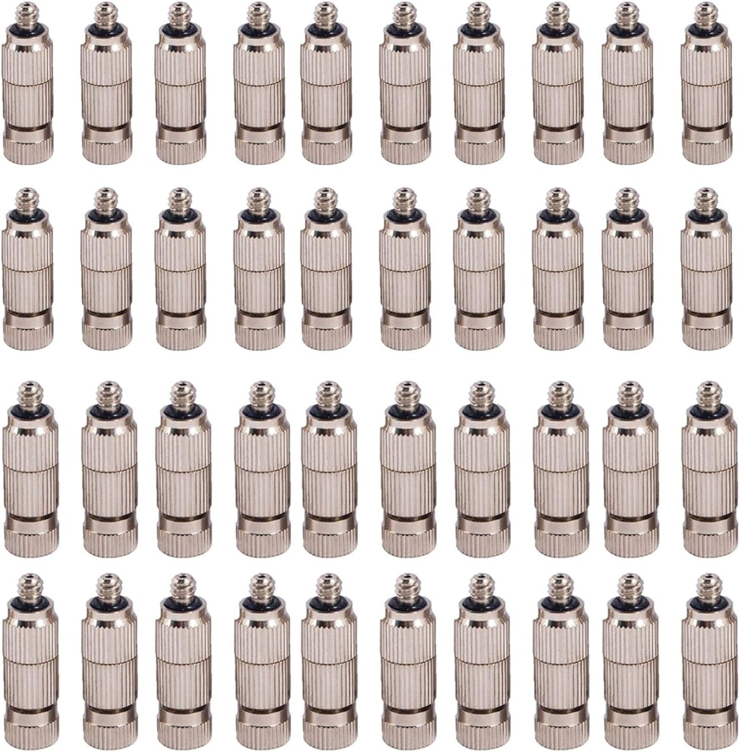 Pfeilzieher 40pcs Brass misting Nozzle kit for Cooling System high Pressure 3 16 Threaded Mister nozzles Anti drip fogging Spray Head for Landscaping air humidification Brushed Nickel Size 0 15mm