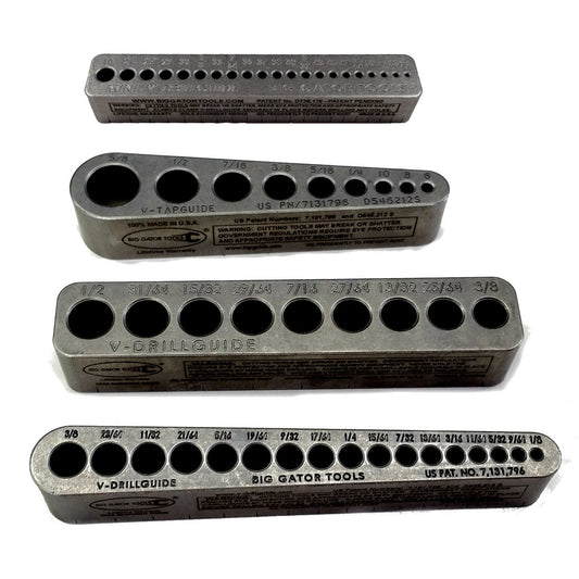 Big Gator Tools BGT 4-Pack Precision Drill Guide SAE + Number Hole Sizes 4pc Kit by Blue Star Nutraceuticals