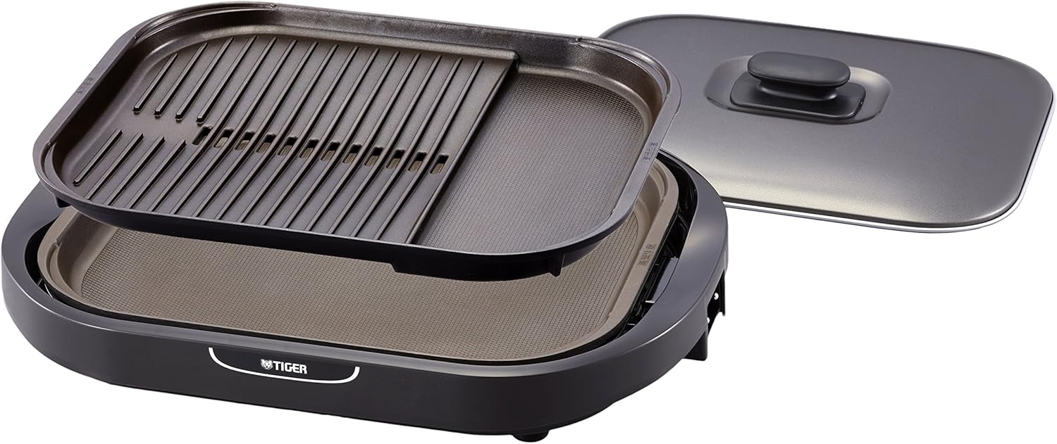 TIGER HOT PLATE (PLATE 2 TYPES)"MOU 1 MAI" (One Moe) CRC-B201-T (Brown)【Japan Domestic genuine products】