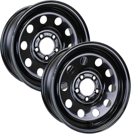 eCustomrim 2-Pack Trailer Wheel Black Rims 15x5 15" Modular Style 5 Lug On 4.5 in.