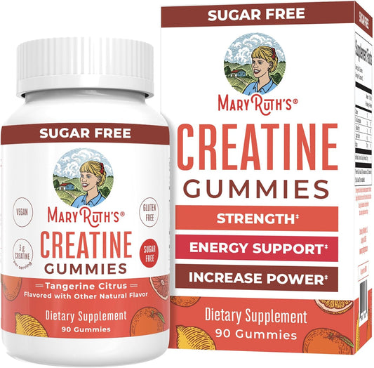 MaryRuth's Creatine Gummies | Creatine Monohydrate Gummies | 1 g Creatine Per Gummy | Creatine for Women & Men | Tangerine Citrus Flavor | Exercise | Workout | Sugar Free | Vegan | 90 Count