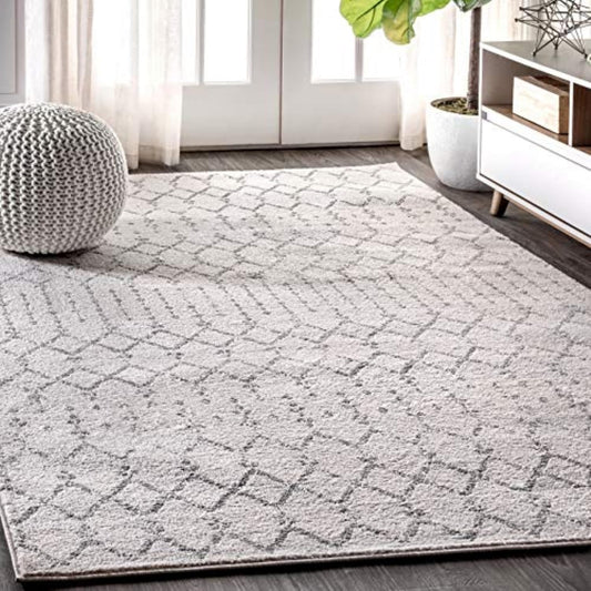 JONATHAN Y Boho Vintage Diamond Cream\/Gray Indoor Area Rug 8X10 ft, Moroccan Hype for Living Room, Bedroom, Kitchen, Office, Easy-Cleaning, High Traffic, Pet-Friendly, Non-Shedding (MOH101B-8)