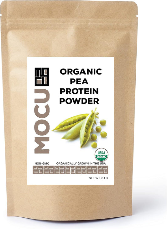 Certified Organic US Grown Pea Protein I 80% I Batch Tested for Heavy Metals I 3 LBS I Packaged Daily