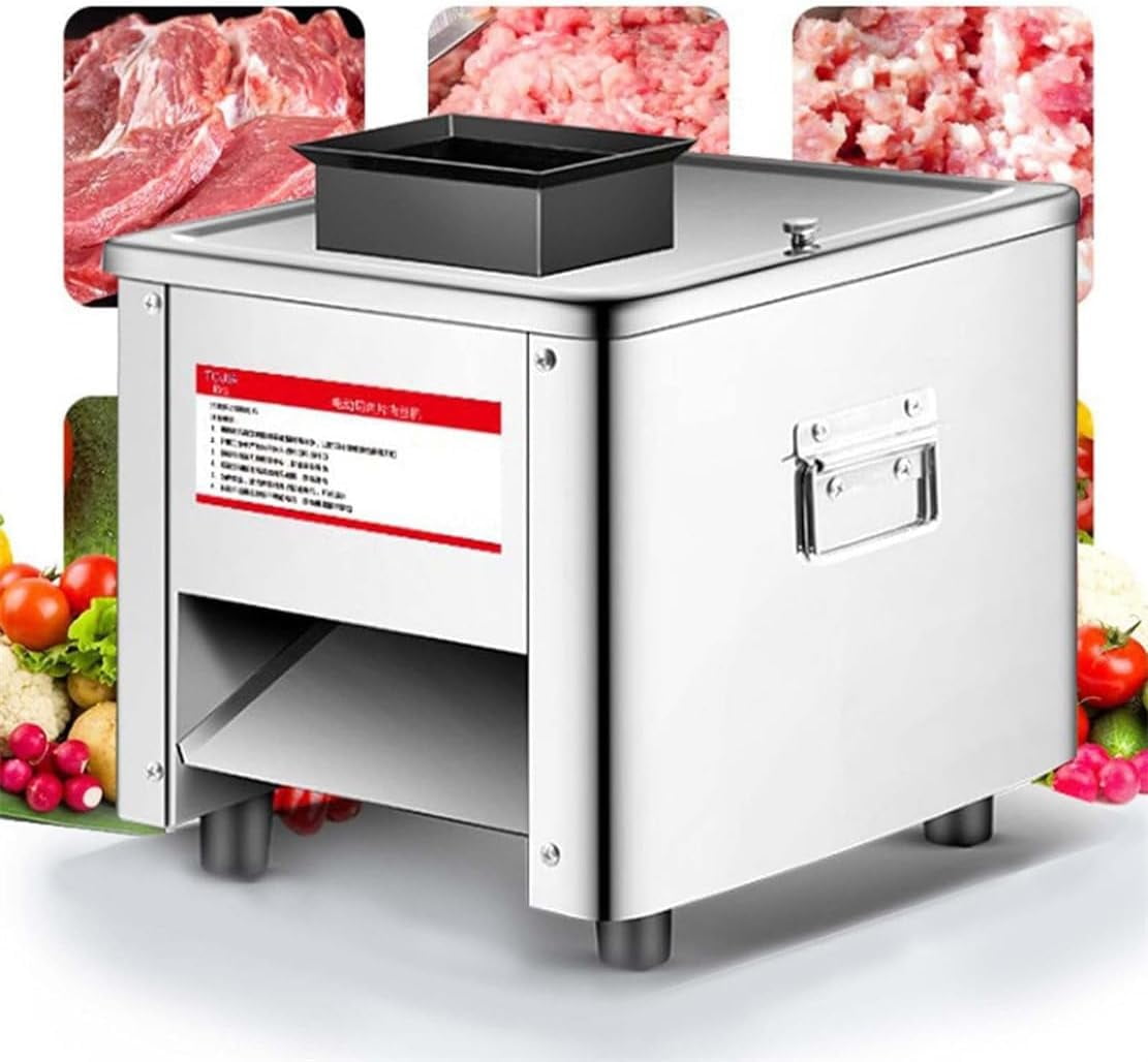 850W Meat Cutter Commercial Electric Meat Slicer Shredded Cutting Machine, Automatic Vegetable Cutting Machine, Pork Meat Cutter Slicer Cutting Machine, Easy to Clean,2.5MM