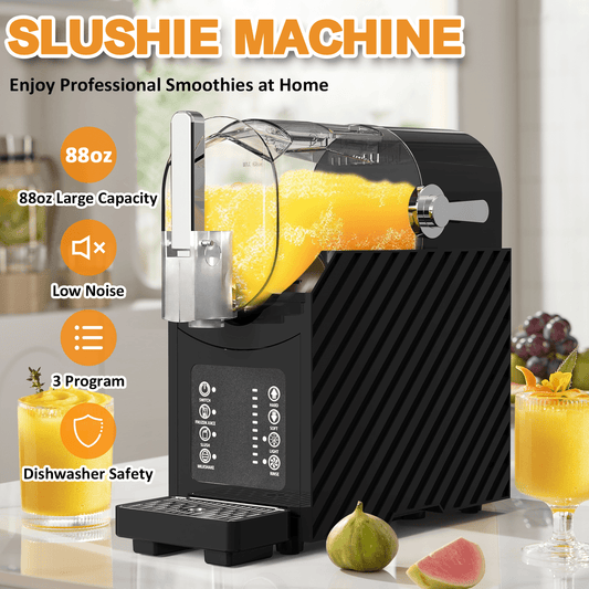 88oz Slushie Machine 3-in-1: Frozen Drink Maker for Slush, Cold Drinks & Milkshakes, No Ice Needed Technology, Infrared Sensor & Auto-Clean - Ideal for Home, Party, Bar Use