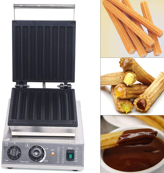 8Pcs Commercial Churros Baker Waffle Maker Machine Non-stick Electric Snacks Baker Machine