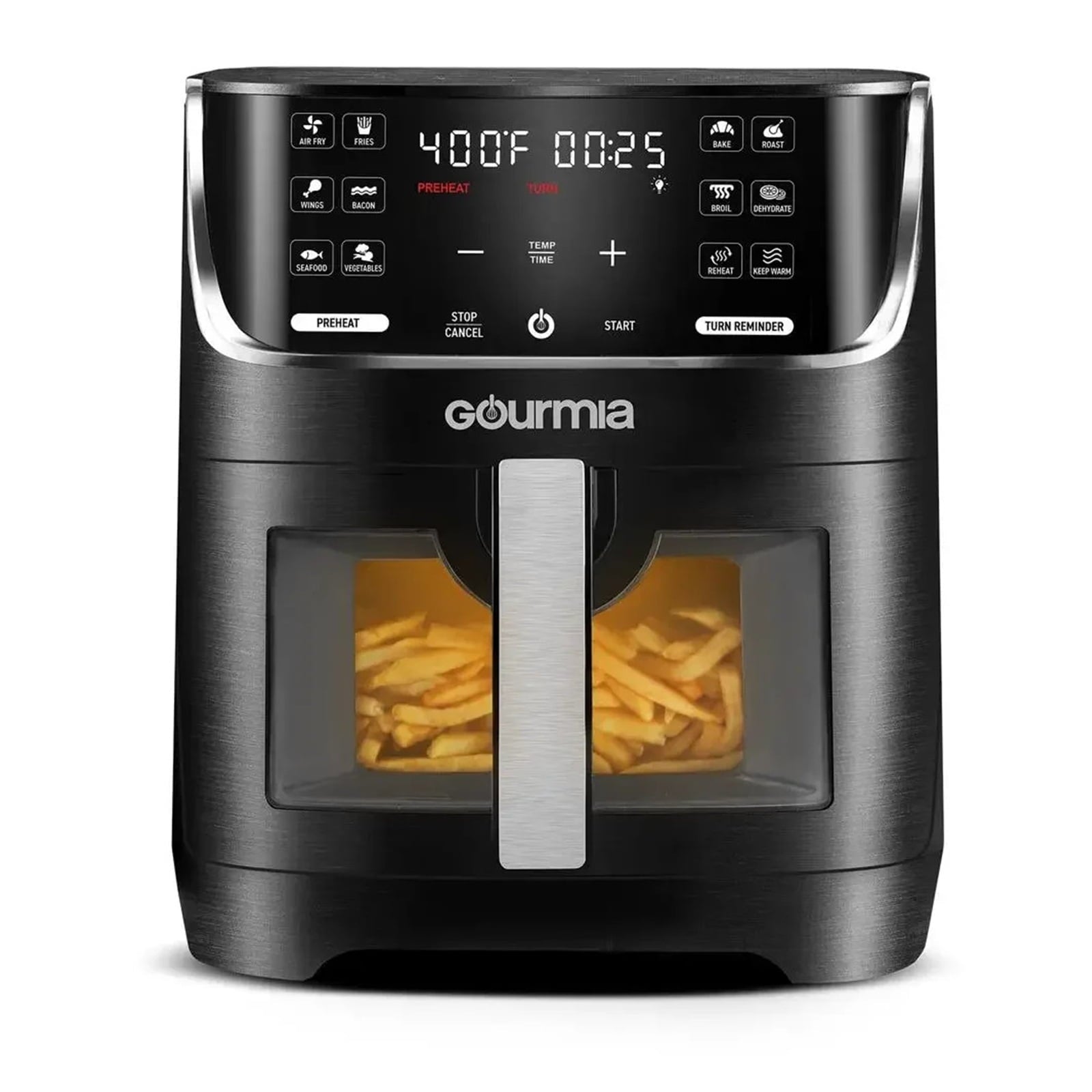 8QT Air Fryer with 12 Presets Extra-Large Capacity Window & Light FryForce 360 Technology Preheat Reminder Guided Prompts