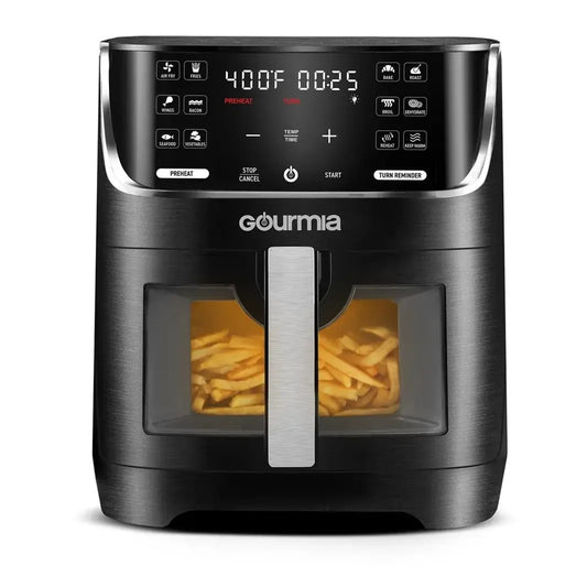 8QT Air Fryer with 12 Presets Extra-Large Capacity Window & Light FryForce 360 Technology Preheat Reminder Guided Prompts