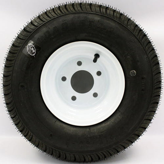 9" X 4.5" 5-4.5" Bolt Circle White Trailer Wheel