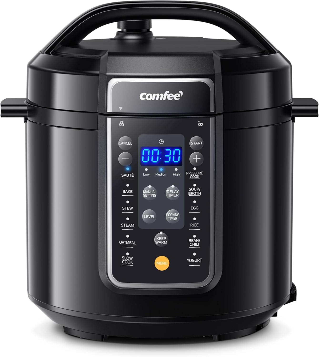 9-in-1 Electric Pressure Cooker, 14 Presets Instant Multi Cooker Olla de Presion Non-Stick Pot Yogurt Maker Rice Cooker Slow Cooker Sauté Steamer 6 Quarts Black