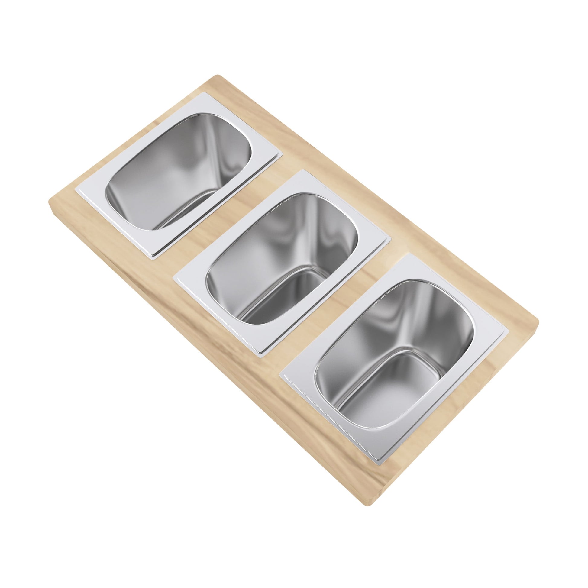 9 x 17 Condiment Serving Board with 3 Bowls