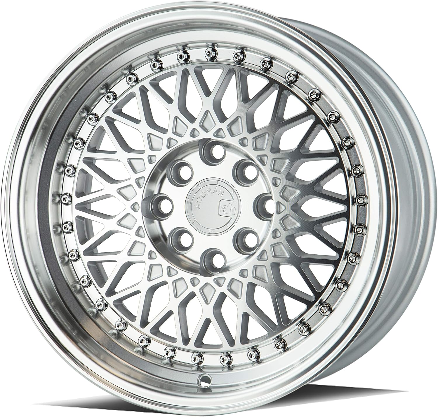 Aodhan AH05 Wheel : 15x8, 4x100/114.3 Bolt Pattern, 73.1mm Hub bore, 20mm Offset - Silver w/Machined Face