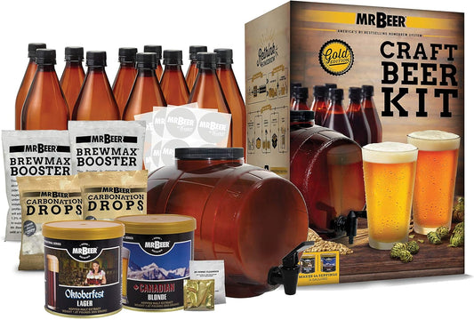 Mr. Beer - Craft Beer Making Kit 4 Gallon Complete DIY Home Brew Set Everything Included, Bottles, Refills Brew in 30 Minutes