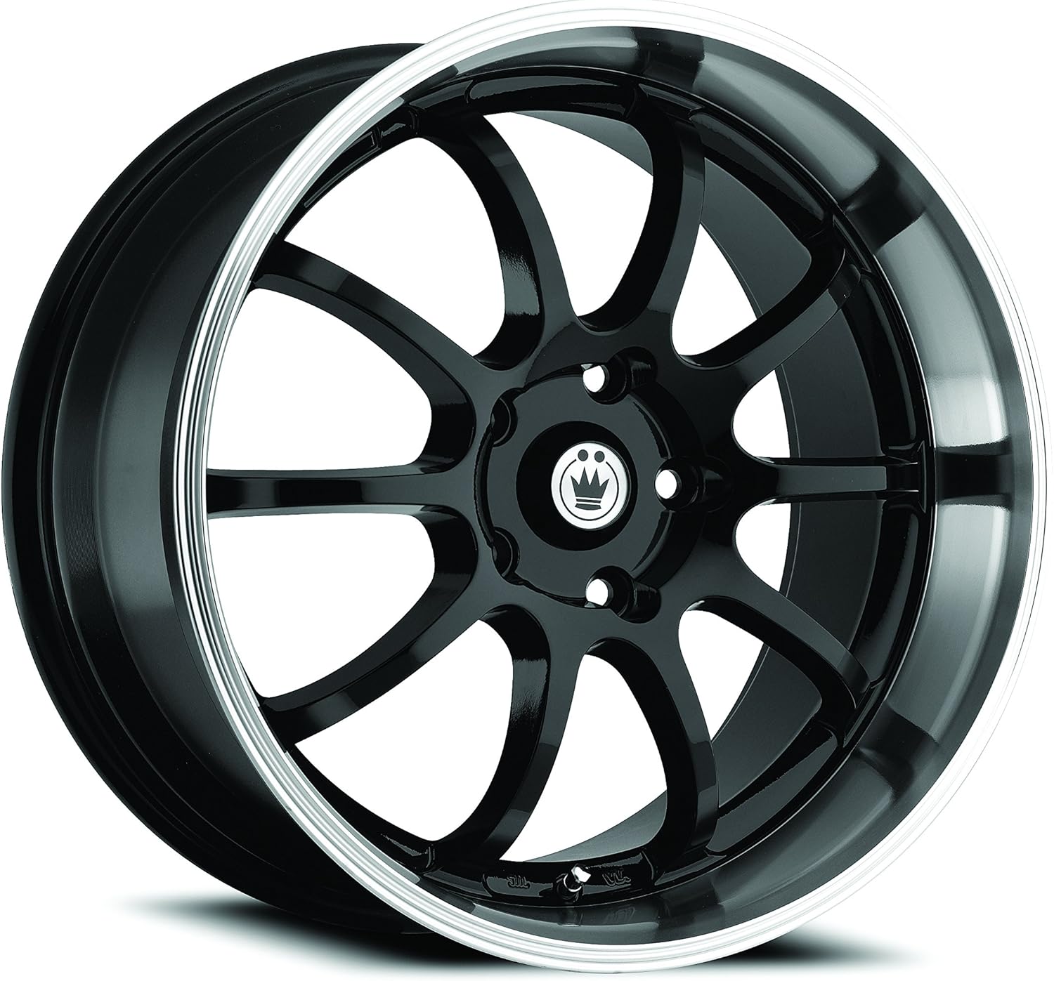 Konig Lightning Gloss Black Wheel with Machined Lip (Dual Drilled 16X7 / 5x100mm and 5x114.3mm)