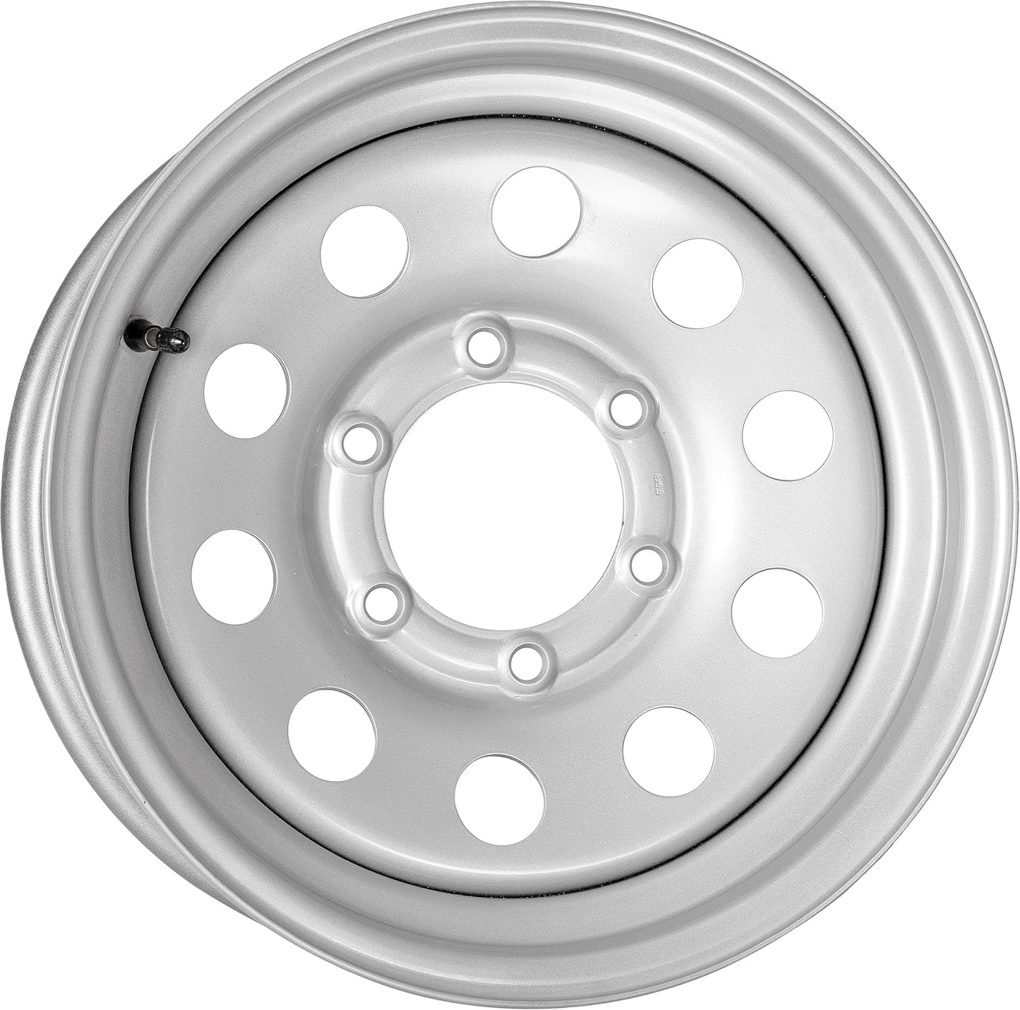 Silver Steel Trailer Wheel with Valve Stem - 15"x6" 6 on 5.5 4.25" CB Updated SKU : WS-15060655-SM-14777-BX